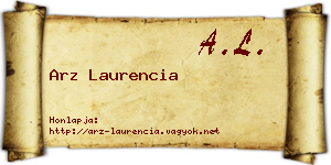 Arz Laurencia névjegykártya
